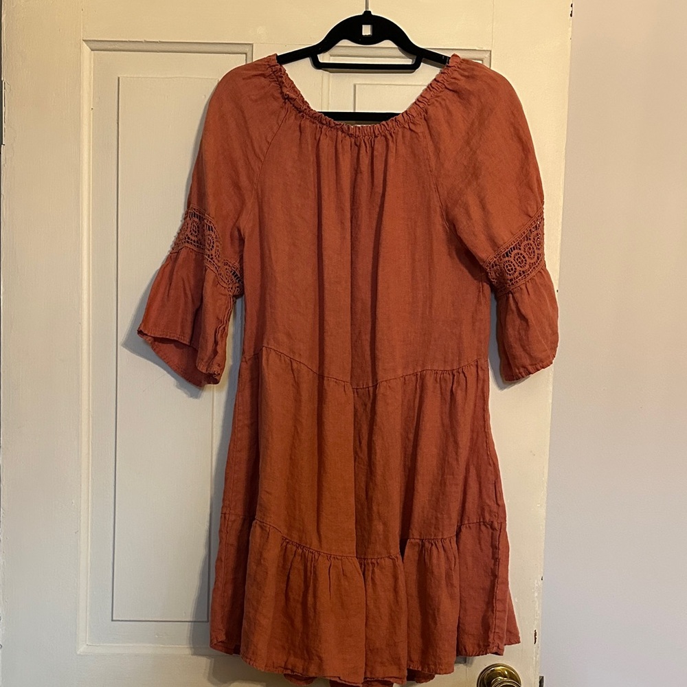 Women's 100% linen dress